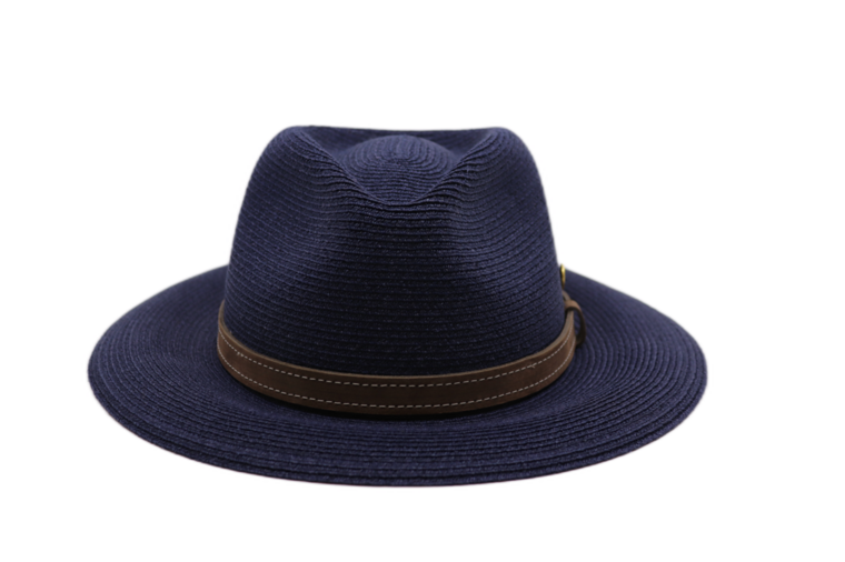 mayser fedora mathis raffia bandstro donkerblauw