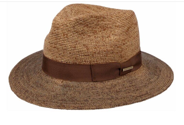 stetson fedora traveller crochet stro bruin