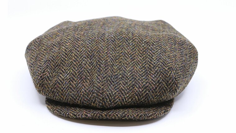 city sport great gatsby flatcap 157 harris tweed visgraat mustard brown