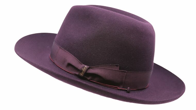 borsalino qs folar fedora brede rand haarvilt aubergine