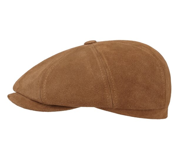 stetson hatteras newsboy cap calf split cognac