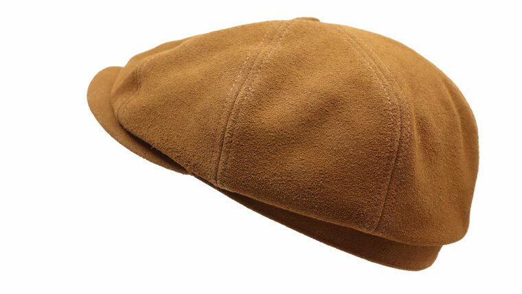 stetson hatteras newsboy cap calf split cognac