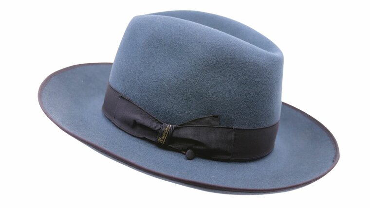 borsalino fedora qs haarvilt binded brim grijsblauw