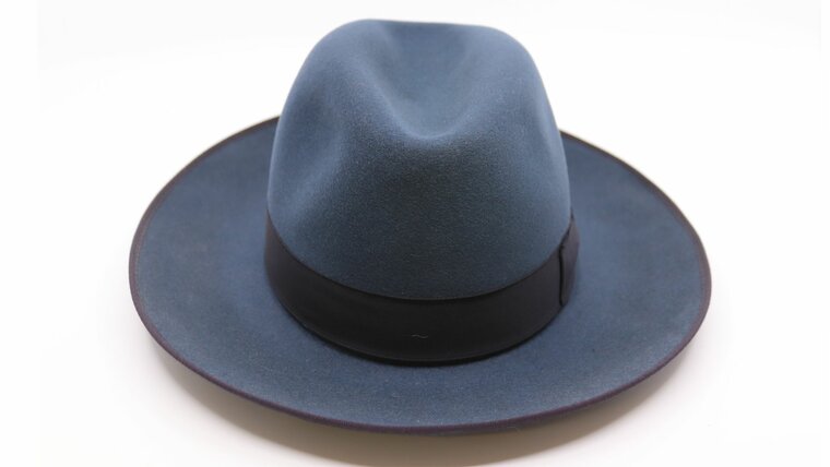 borsalino fedora qs haarvilt binded brim grijsblauw