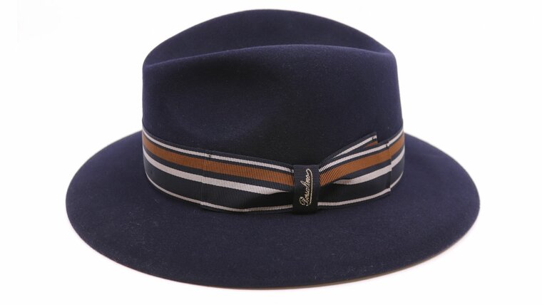 borsalino alessandria fedora haarvilt tricolor navy