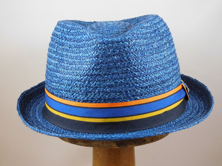 STETSON CANTALO TRILBY RAFFIA STROHOED BLAUW