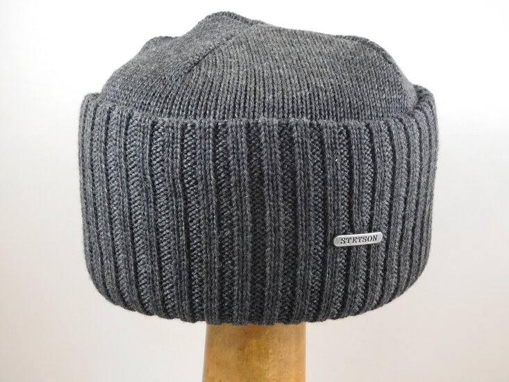 stetson beanie northport merino wool knit anthracite