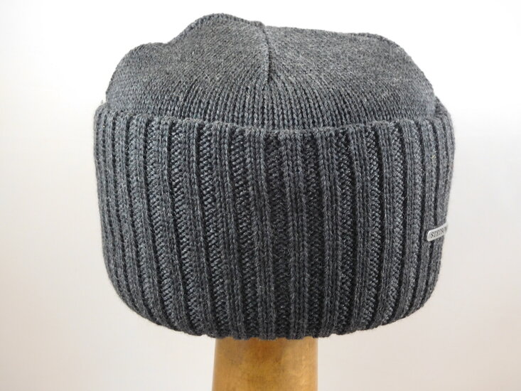 stetson beanie northport merino wool knit anthracite