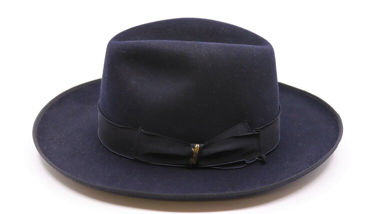 borsalino fedora qs haarvilt binded brim navy  