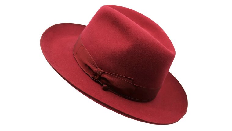 borsalino fedora qs haarvilt binded brim coral 