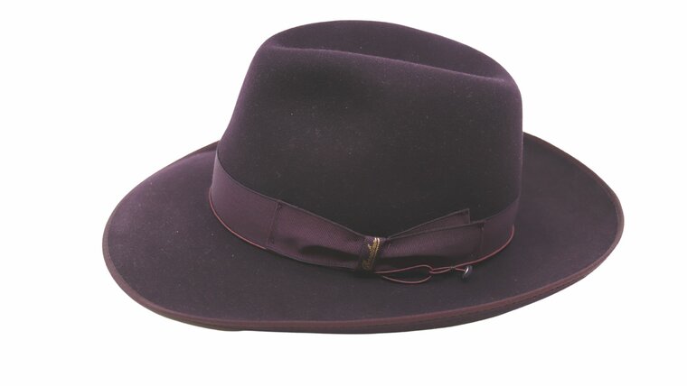 borsalino fedora qs haarvilt binded brim aubergine