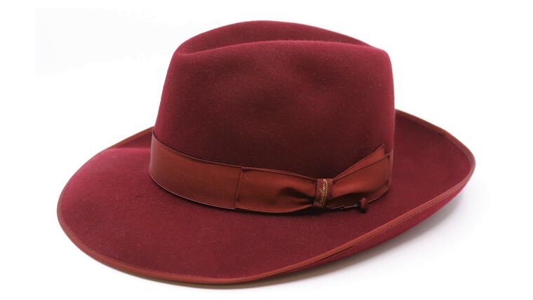 borsalino fedora qs haarvilt binded brim bordeaux 