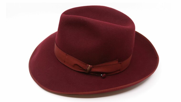 borsalino fedora qs haarvilt binded brim bordeaux 