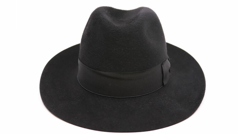 borsalino fedora qs cut brim melusine vilt zwart 