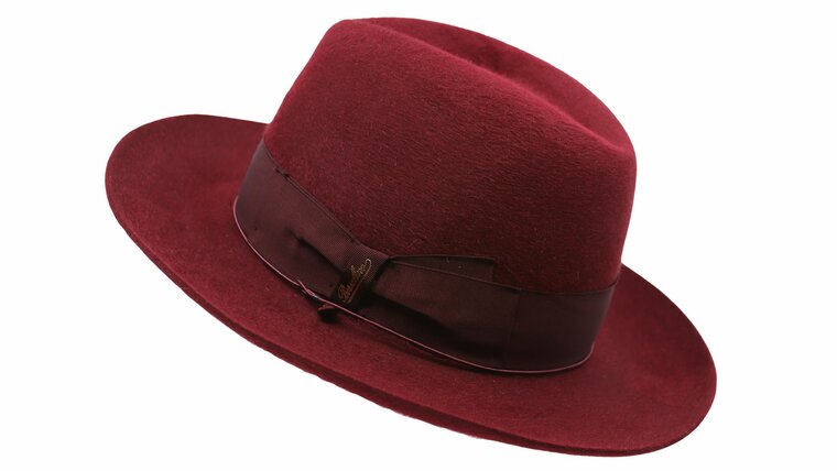 borsalino fedora qs melusine vilt cut brim bordeaux