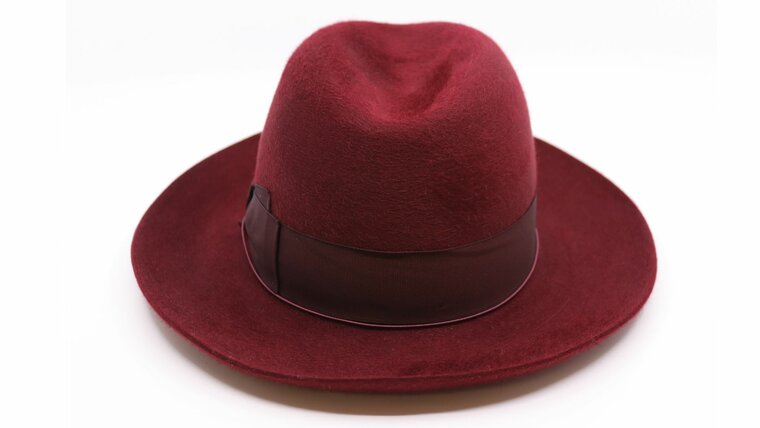 borsalino fedora qs melusine vilt cut brim bordeaux