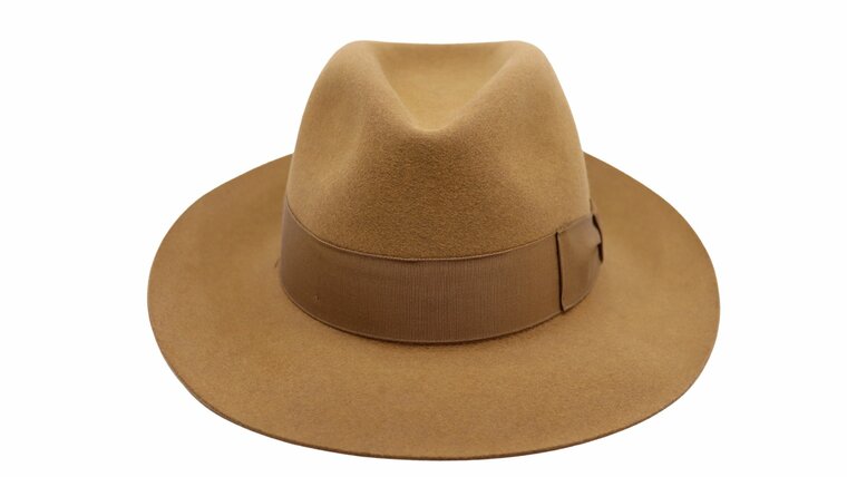 borsalino alessandria fedora cut brim camel