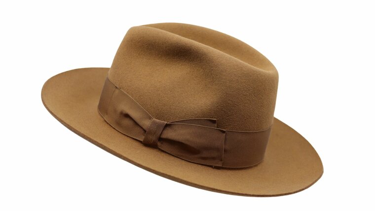 borsalino alessandria fedora cut brim camel