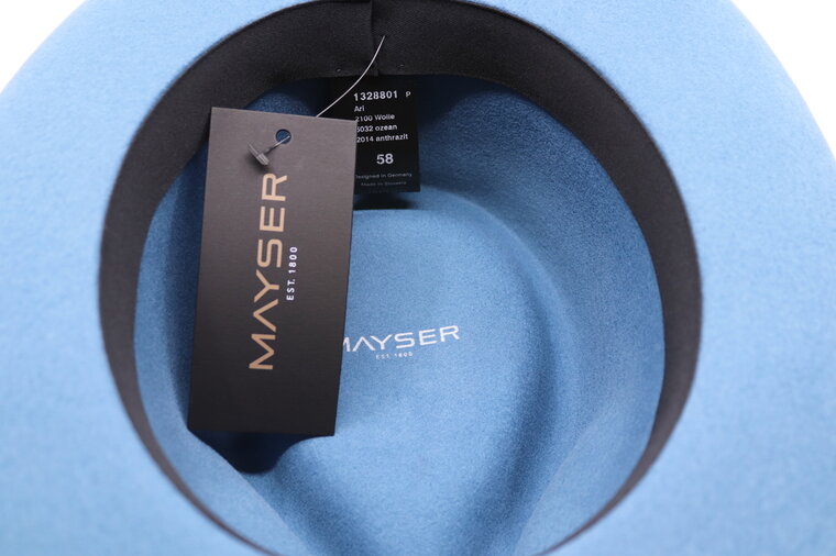 Mayser fedora Wool felt Ocean Blue