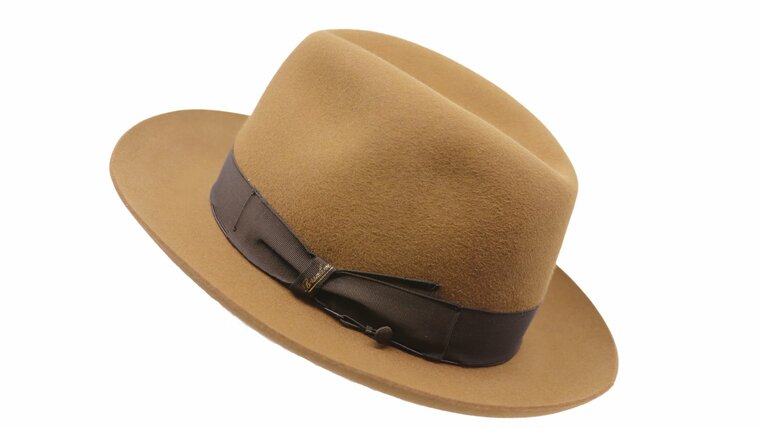 borsalino fedora qs haarvilt cut brim 6 5 cm camel