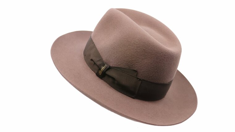 borsalino alessandria fedora cut brim taupe 