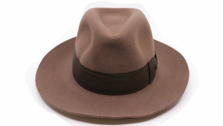 borsalino alessandria fedora cut brim taupe 