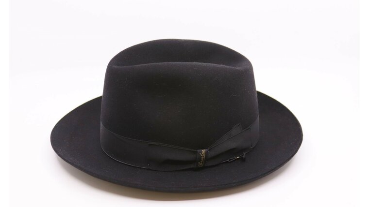 borsalino fedora qs haarvilt cut brim 6 5 cm donker navy