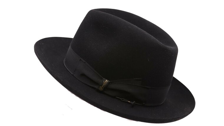 borsalino fedora qs haarvilt cut brim 6 5 cm donker navy