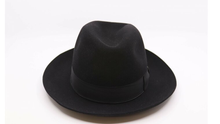 borsalino fedora qs haarvilt cut brim 6 5 cm donker navy