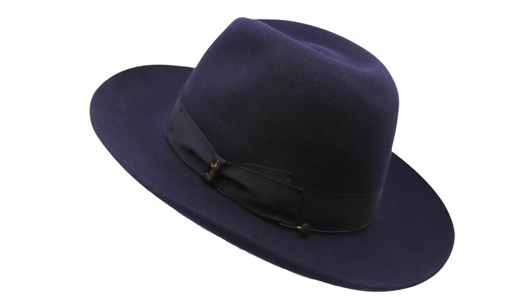 borsalino fedora cut brim navy 