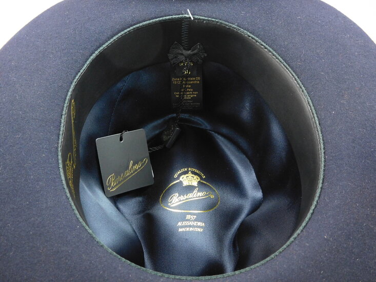 borsalino fedora cut brim navy 