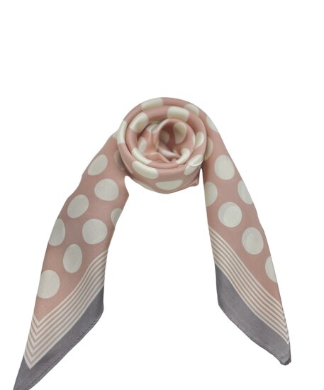 onkar neckerchief sjaaltje satijn polkadots old pink