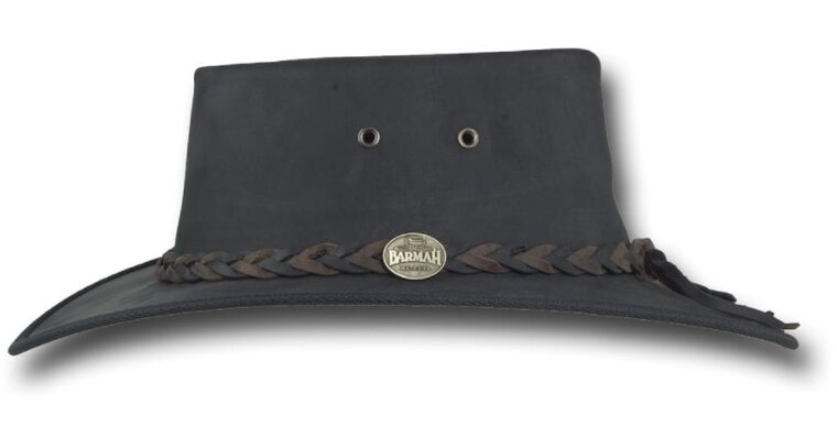 barmah bronco 2tone band leather black