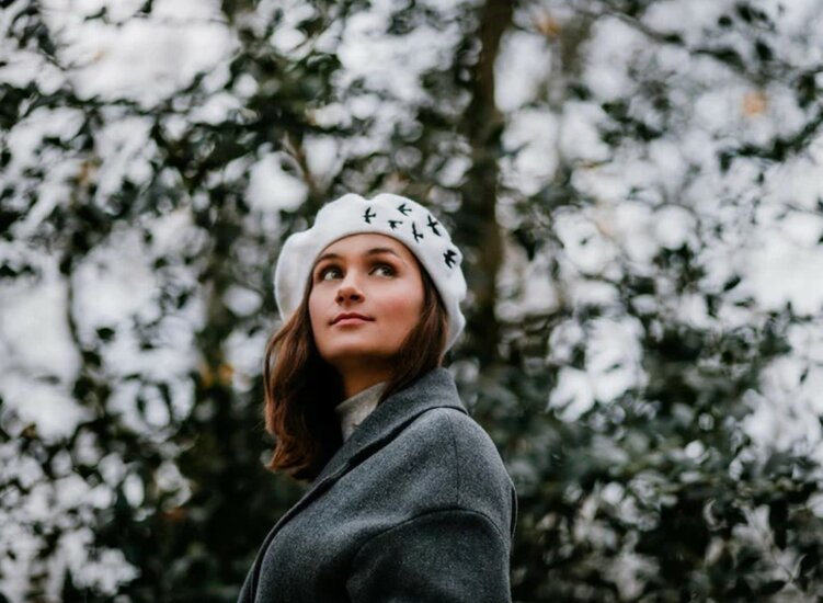 bronte baret birdy wool white