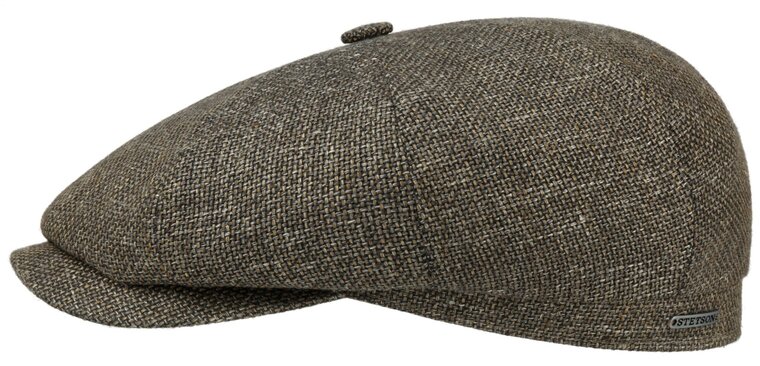 stetson newsboy cap hatteras wol linnen bruin 