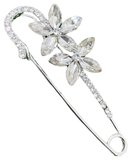 hoedenbroche strass bloemen