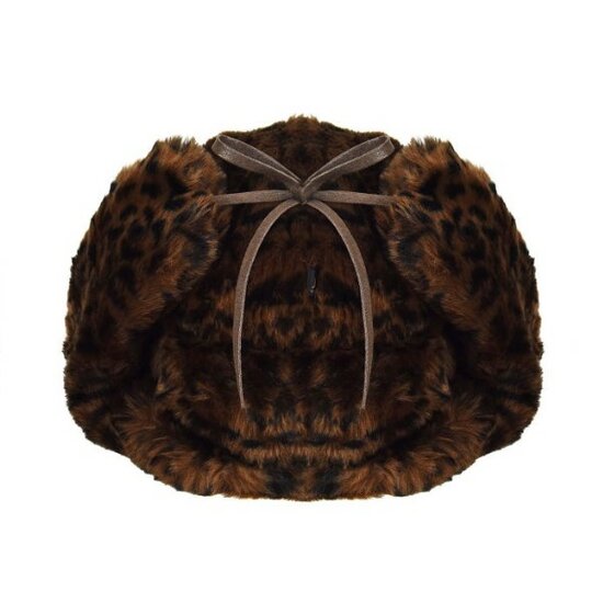 kangol pilotenmuts trapper faux fur leopard