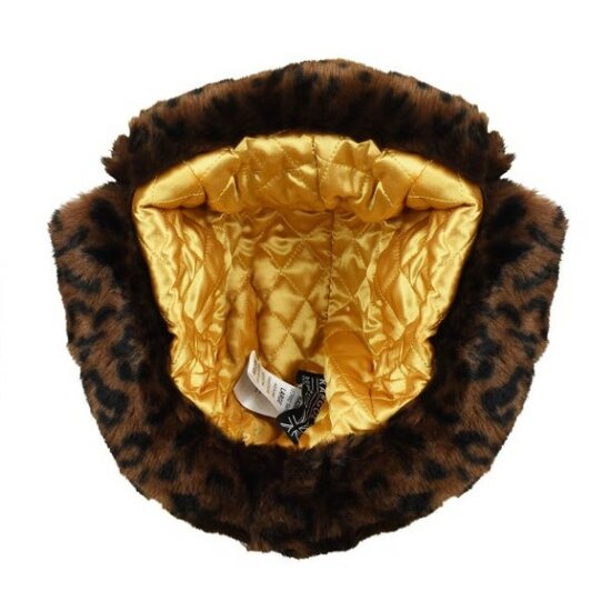 kangol pilotenmuts trapper faux fur leopard