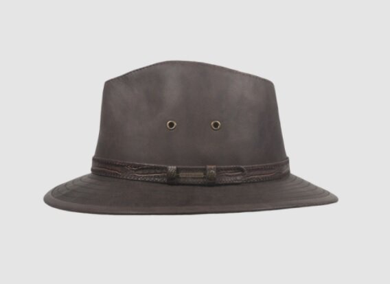 hatland yamill fedora leather brown