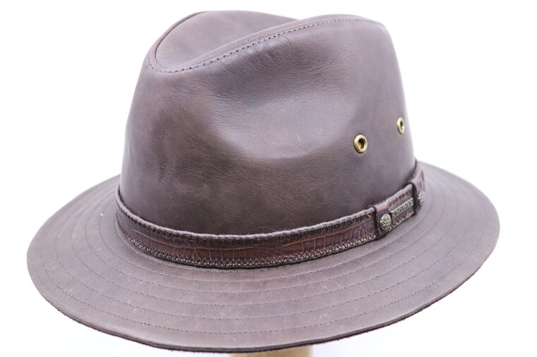 hatland yamill fedora leather brown