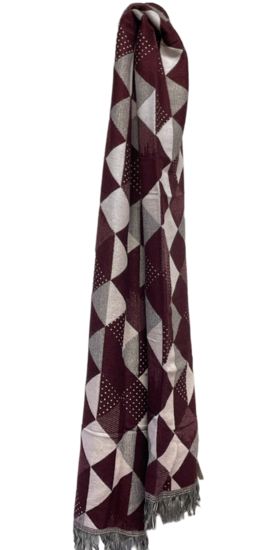 panizza sjaal triangles bordeaux en roze