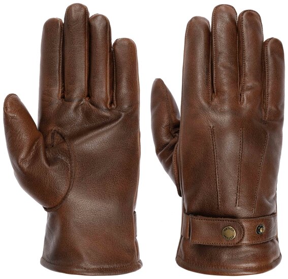 stetson heren handschoenen gloves buffalo leather brown