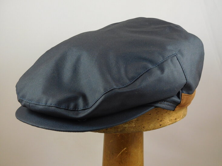 wigens vintage flat cap wax cotton navy