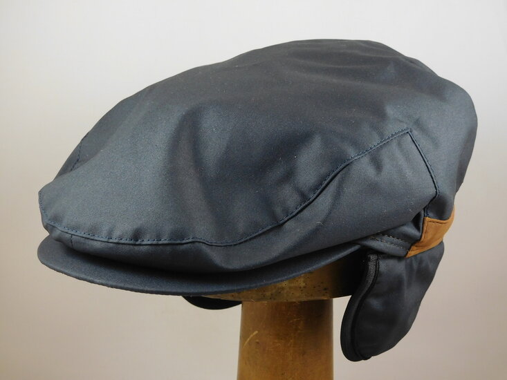 wigens vintage flat cap wax cotton navy