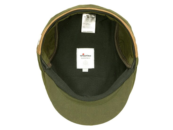 wigens vintage flat cap wax cotton olive