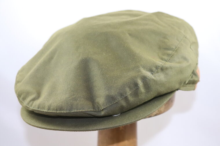 wigens vintage flat cap wax cotton olive