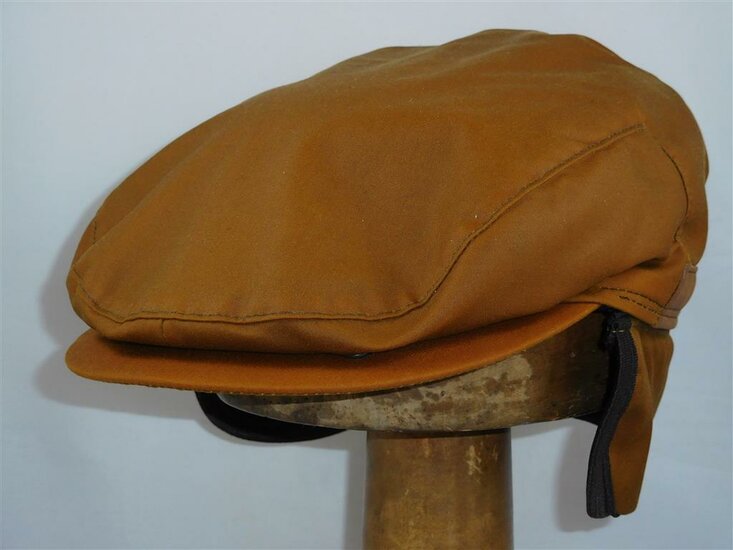 wigens vintage flat cap wax cotton cognac