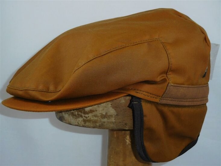 wigens vintage flat cap wax cotton cognac