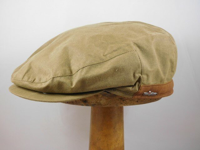 wigens vintage flat cap wax cotton beige