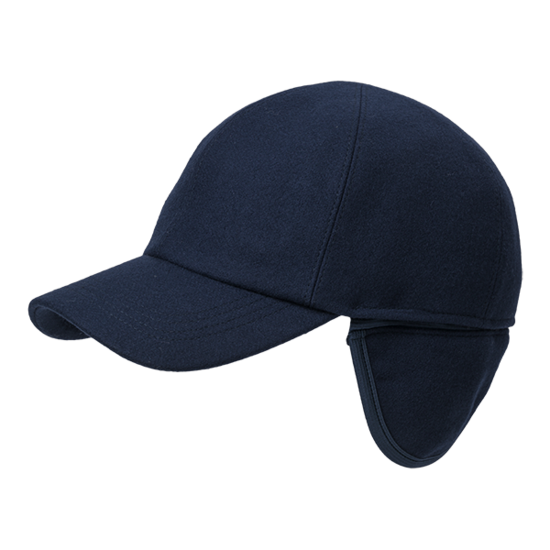 wigens baseball classic cap wol met oorklep navy